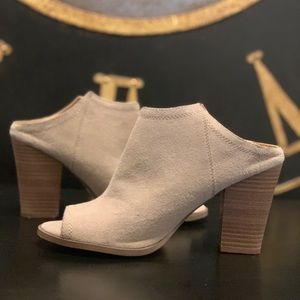 Restricted Taupe Cut Out Mules